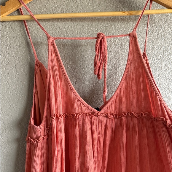 wild fable Coral Pink Tiered Spaghetti-Strap Dress - Picture 5 of 8